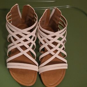 Women's Cream Strappy Sandals